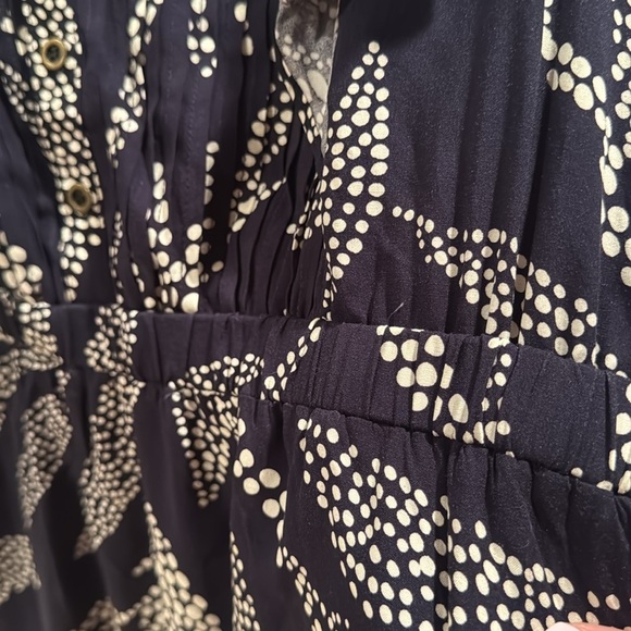 THML Navy Leaf Print Midi Dress XL - Picture 6 of 8